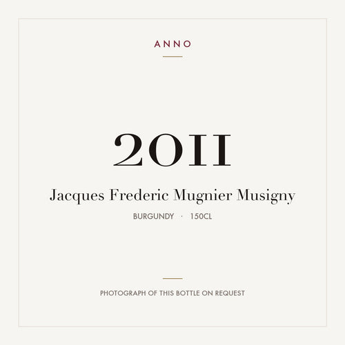Jacques-Frederic Mugnier Musigny Grand Cru 2011 AOC 1,5l — ANNO-årgangskort; foto af den faktiske flaske på forespørgsel