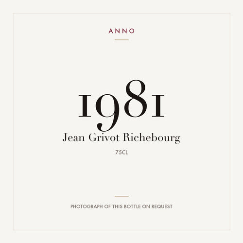 Jean Grivot Richebourg Grand Cru 1981 AOC 0,75l — ANNO vintage card; photograph of the actual bottle available on request