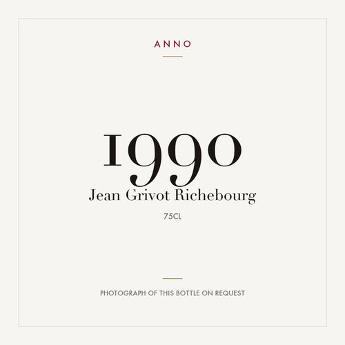 Jean Grivot Richebourg Grand Cru 1990 AOC 0,75l — ANNOヴィンテージカード。実際のボトルの写真はご要望に応じてご用意します