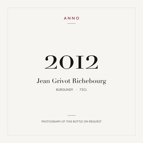 Jean Grivot Richebourg 2012 0,75l — ANNO vintage card; photograph of the actual bottle available on request