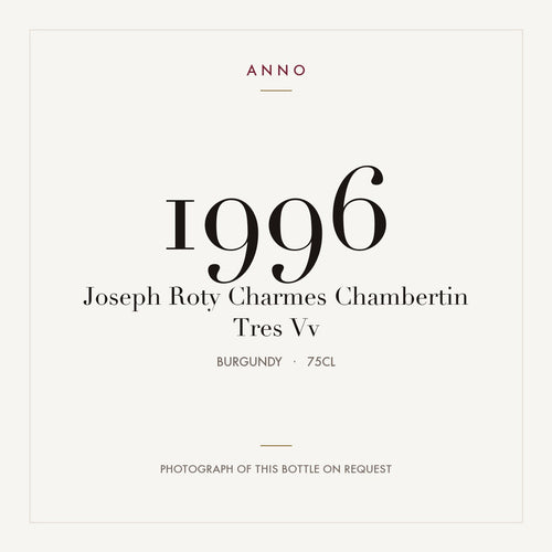 Joseph Roty Charmes Chambertin Tres Vv 1996 0,75l — card dell'annata ANNO; foto della bottiglia reale disponibile su richiesta