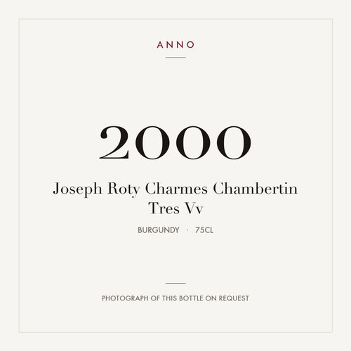Joseph Roty Charmes Chambertin Tres Vv 2000 0,75l — ANNO-Jahrgangskarte; Foto der tatsächlichen Flasche auf Anfrage