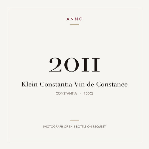 Klein Constantia Vin de Constance 2011 1,5l, Constantia — ANNO-jaargangkaart; foto van de echte fles op aanvraag