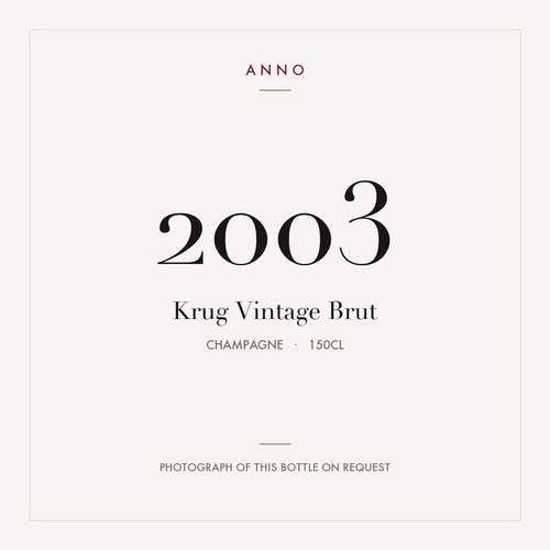 Krug Vintage Brut 2003 1,5l — ANNO vintage card; photograph of the actual bottle available on request