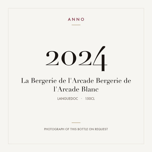 La Bergerie de l'Arcade Bergerie de l'Arcade Blanc 2024 1,5l, Languedoc — cartão de colheita ANNO; fotografia da garrafa real disponível a pedido
