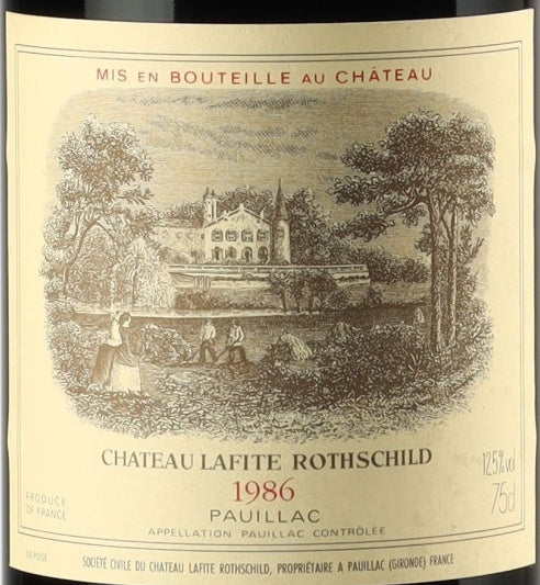 Chateau Lafite Rothschild Pauillac 1986 AOC — wine label