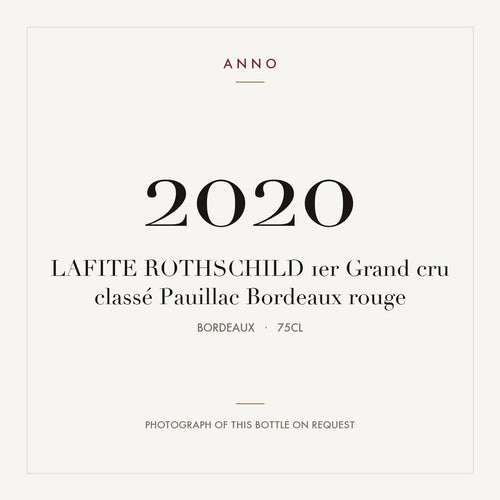 Chateau Lafite Rothschild Pauillac 2020 AOC 0,75l — ANNO vintage card; photograph of the actual bottle available on request