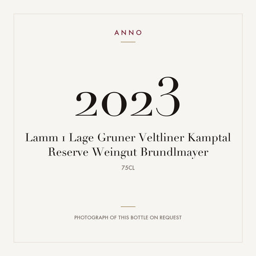 Weingut Brundlmayer Kamptal Lamm 1 Lage Gruner Veltliner Reserve 2023 0,75l — ANNO vintage card; photograph of the actual bottle available on request