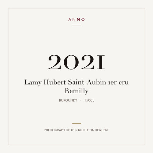Lamy Hubert Saint-Aubin 1er cru Remilly 2021 1,5l from Burgundy — ANNO vintage card; photograph of the actual bottle available on request