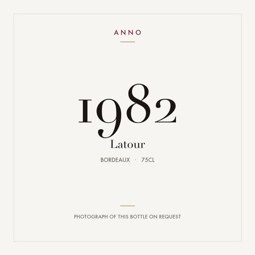Latour 1982 0,75l — ANNO vintage card; photograph of the actual bottle available on request