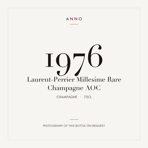 Laurent-Perrier Millesime Rare Champagne 1976 AOC 0,75l from Champagne — ANNO vintage card; photograph of the actual bottle available on request