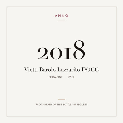 Vietti Barolo Lazzarito 2018 DOCG 0,75l from Piedmont — ANNO vintage card; photograph of the actual bottle available on request