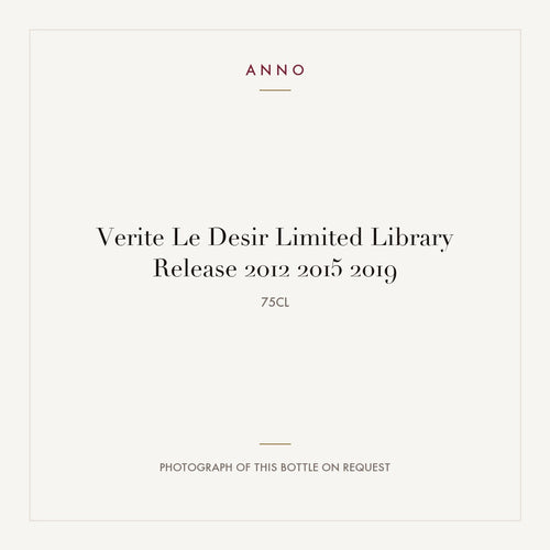 Verite Le Desir Limited Library Release 2012 2015 2019 0,75l — ANNO-jaargangkaart; foto van de echte fles op aanvraag
