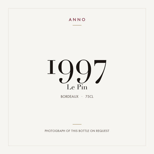 Le Pin 1997 0,75l — ANNO vintage card; photograph of the actual bottle available on request