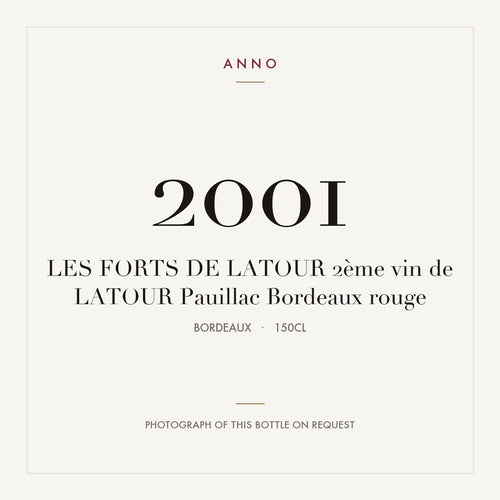Les Forts de Latour Pauillac 2001 AOC 1,5l — ANNO-Jahrgangskarte; Foto der tatsächlichen Flasche auf Anfrage