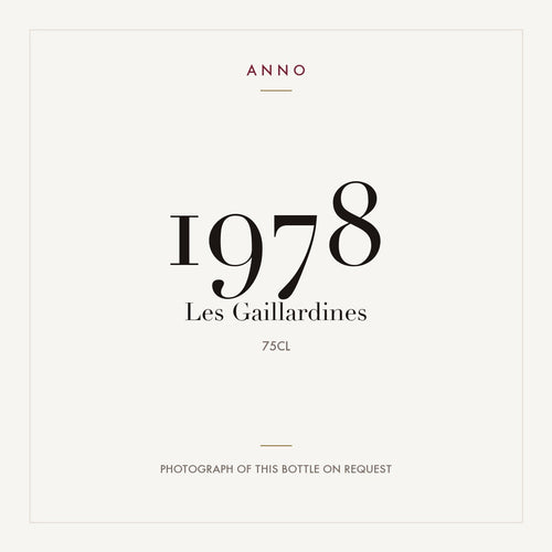 Les Gaillardines 1978 0,75l — ANNO vintage card; photograph of the actual bottle available on request