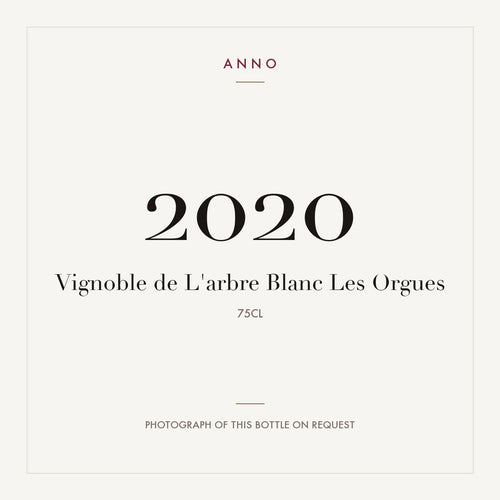 Vignoble de L'arbre Blanc Les Orgues 2020 0,75l — ANNO vintage card; photograph of the actual bottle available on request