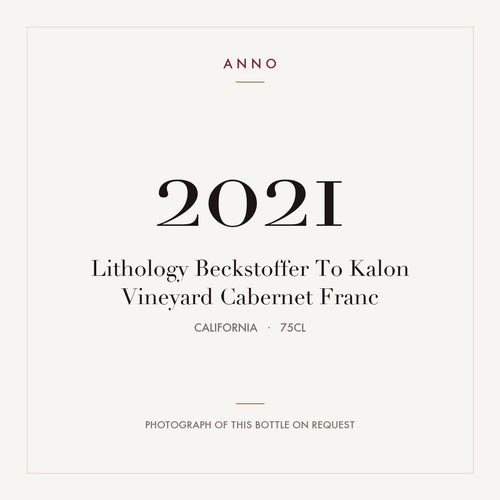 Lithology Beckstoffer To Kalon Vineyard Cabernet Franc 2021 0,75l, Kalifornien — ANNO-Jahrgangskarte; Foto der tatsächlichen Flasche auf Anfrage