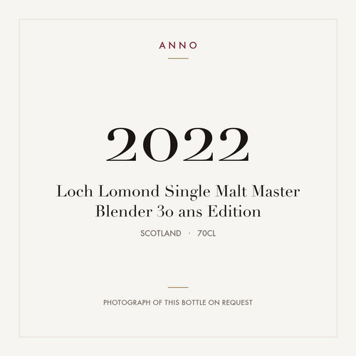 Loch Lomond Single Malt Master Blender 30 ans Edition 2022 2022 0,7l from Scotland — ANNO vintage card; photograph of the actual bottle available on request
