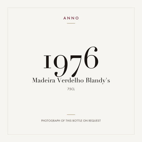 Blandy's Verdelho Madeira 1976 0,75l — ANNO-årgangskort; foto af den faktiske flaske på forespørgsel