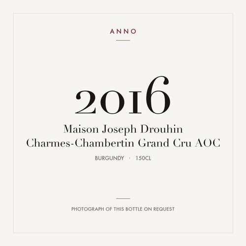 Maison Joseph Drouhin Charmes-Chambertin Grand Cru 2016 AOC 1,5l from Burgundy — ANNO vintage card; photograph of the actual bottle available on request