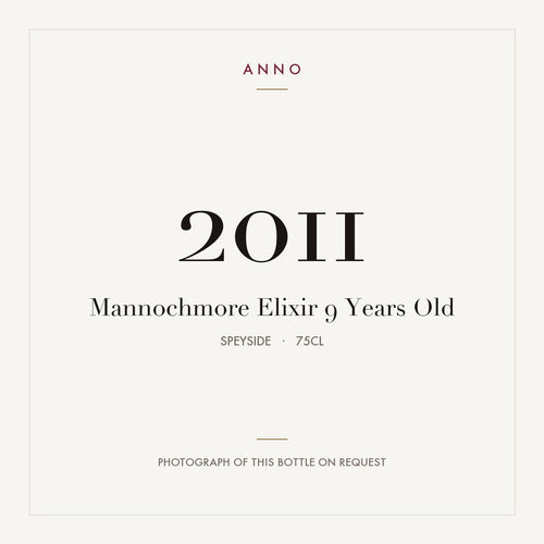 Mannochmore Elixir 9 Years Old 2011 0,75l from Speyside — ANNO vintage card; photograph of the actual bottle available on request