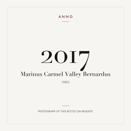 Bernardus Marinus Carmel Valley 2017 1,5l — ANNO-jaargangkaart; foto van de echte fles op aanvraag