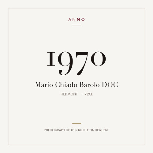 Mario Chiado Barolo 1970 DOC 0,72l from Piedmont — ANNO vintage card; photograph of the actual bottle available on request