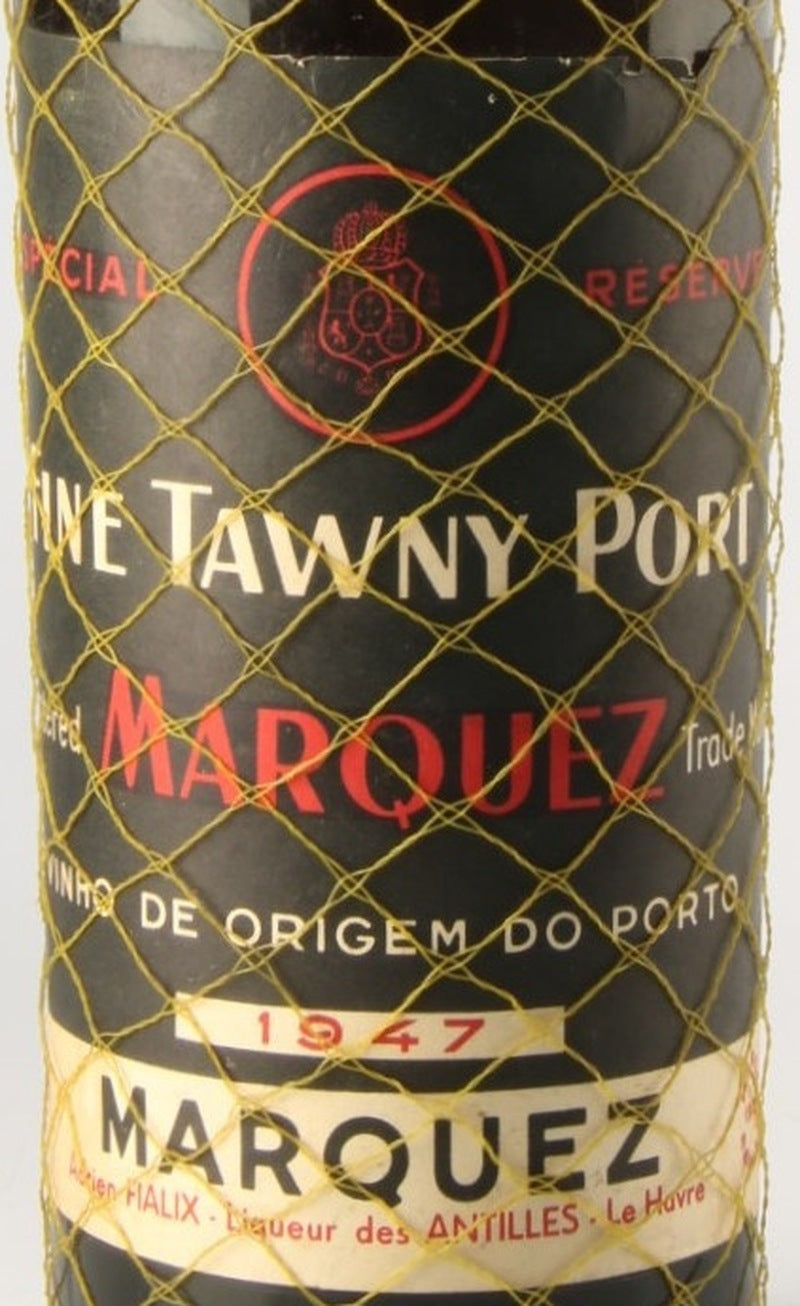 Marquez Fine Tawny Port 1947 DO 0,75l from Port — ANNO vintage card; photograph of the actual bottle available on request