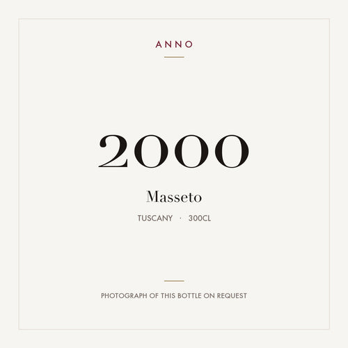 Masseto 2000 3l — ANNO vintage card; photograph of the actual bottle available on request