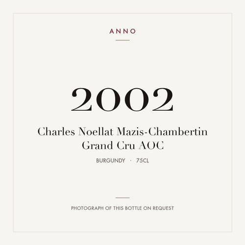 Charles Noellat Mazis-Chambertin Grand Cru 2002 AOC 0,75l from Burgundy — ANNO vintage card; photograph of the actual bottle available on request