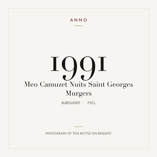 Me o-Camuzet Nuits-Saint-Georges Premier Cru Les Murgers 1991 AOC 0,75l — ANNO vintage card; photograph of the actual bottle available on request