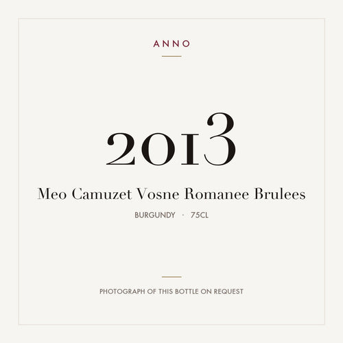 Me o-Camuzet Vosne-Romanee Premier Cru Les Brulees 2013 AOC 0,75l — ANNO-årgangskort; foto af den faktiske flaske på forespørgsel