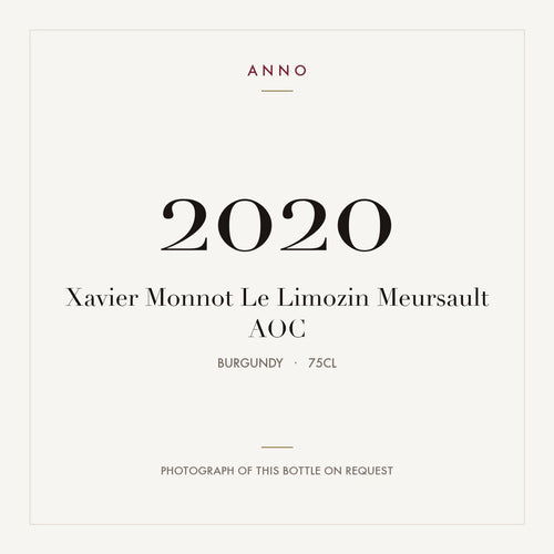 Xavier Monnot Le Limozin Meursault 2020 AOC 0,75l from Burgundy — ANNO vintage card; photograph of the actual bottle available on request