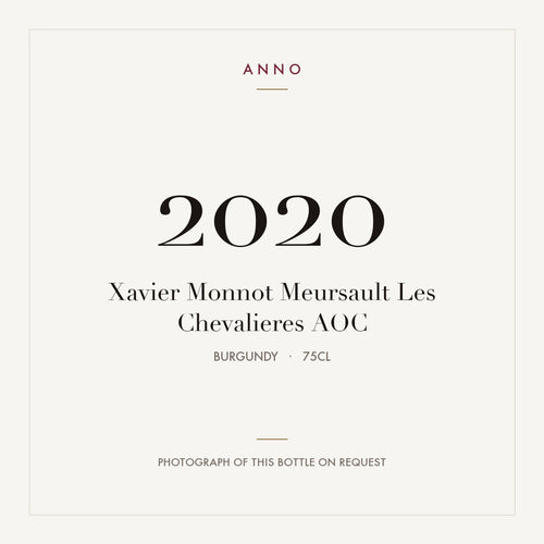 Xavier Monnot Meursault Les Chevalieres 2020 AOC 0,75l from Burgundy — ANNO vintage card; photograph of the actual bottle available on request