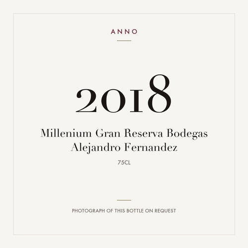 Bodegas Alejandro Fernandez Millenium Ribera del Duero Gran Reserva 2018 DO 0,75l — ANNO vintage card; photograph of the actual bottle available on request