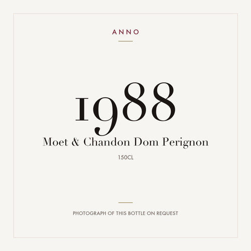 Moet & Chandon Dom Perignon Champagne 1988 AOC 1,5l — ANNO vintage card; photograph of the actual bottle available on request