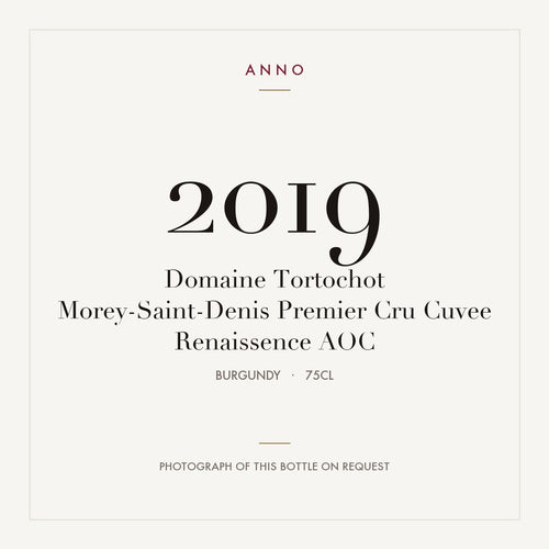 Domaine Tortochot Morey-Saint-Denis Premier Cru Cuvee Renaissence 2019 AOC 0,75l from Burgundy — ANNO vintage card; photograph of the actual bottle available on request