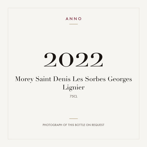 Georges Lignier Morey-Saint-Denis Les Sorbes 2022 AOC 0,75l — ANNO-Jahrgangskarte; Foto der tatsächlichen Flasche auf Anfrage