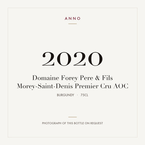 Domaine Forey Pere & Fils Morey-Saint-Denis Premier Cru 2020 AOC 0,75l from Burgundy — ANNO vintage card; photograph of the actual bottle available on request