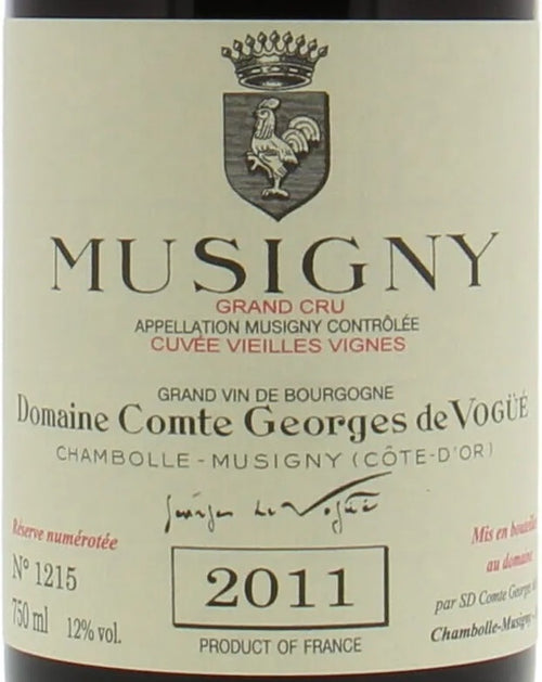 Comte de Vogue Musigny Grand Cru 2011 AOC 0,75l — etichetta del vino
