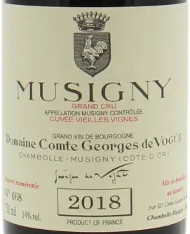 Comte Georges de Vogue Musigny Grand Cru 2018 AOC 0,75l — etichetta del vino