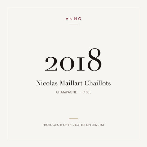 Nicolas Maillart Chaillots 2018 0,75l — ANNO vintage card; photograph of the actual bottle available on request