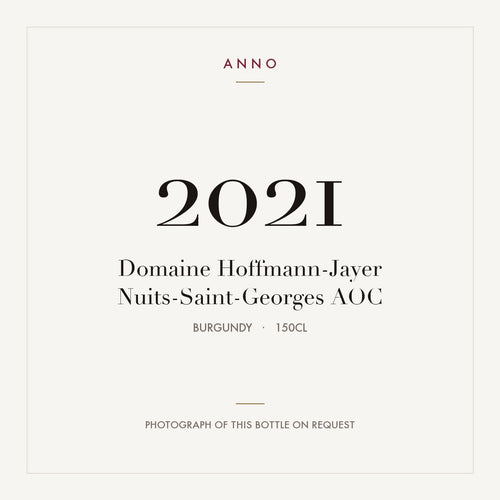 Domaine Hoffmann-Jayer Nuits-Saint-Georges 2021 AOC 1,5l, Borgonha — cartão de colheita ANNO; fotografia da garrafa real disponível a pedido