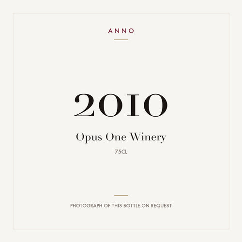 Opus One Napa Valley 2010 0,75l — ANNO vintage card; photograph of the actual bottle available on request