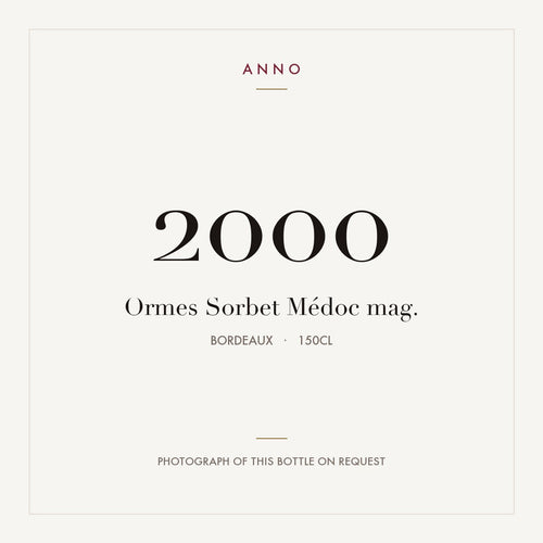 Chateau Ormes Sorbet Medoc 2000 AOC 1,5l — ANNO vintage card; photograph of the actual bottle available on request