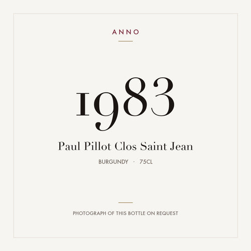 Paul Pillot Clos Saint Jean 1983 0,75l, 勃根地 — ANNO 年份卡;實際酒瓶照片可應要求提供
