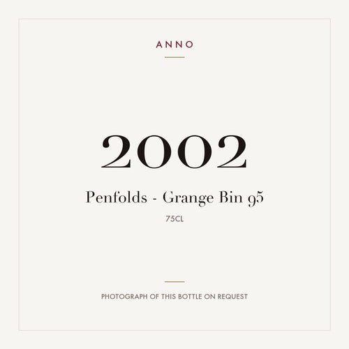 Penfolds Grange Bin 95 2002 0,75l — ANNO vintage card; photograph of the actual bottle available on request
