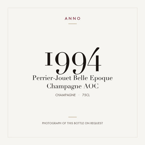 Perrier-Jouet Belle Epoque Champagne 1994 AOC 0,75l from Champagne — ANNO vintage card; photograph of the actual bottle available on request