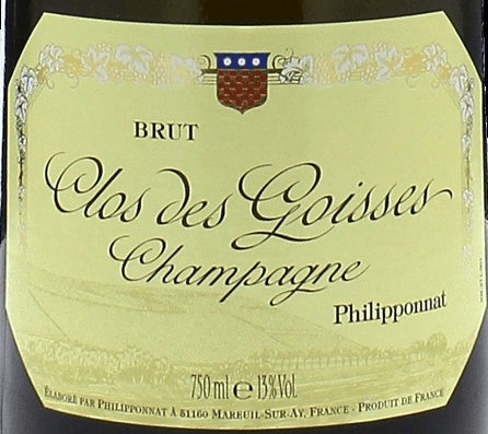 Philipponnat Clos des Goisses Champagne 2005 AOC 0,75l — этикетка вина, иллюстративное изображение
